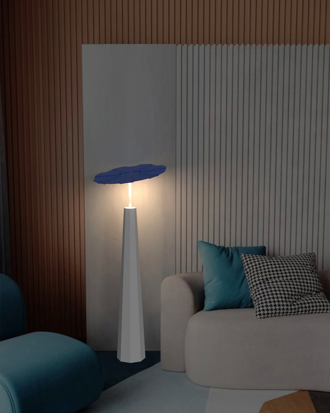 Sunbrella Floor Lamp -Coastal Umbrella Style