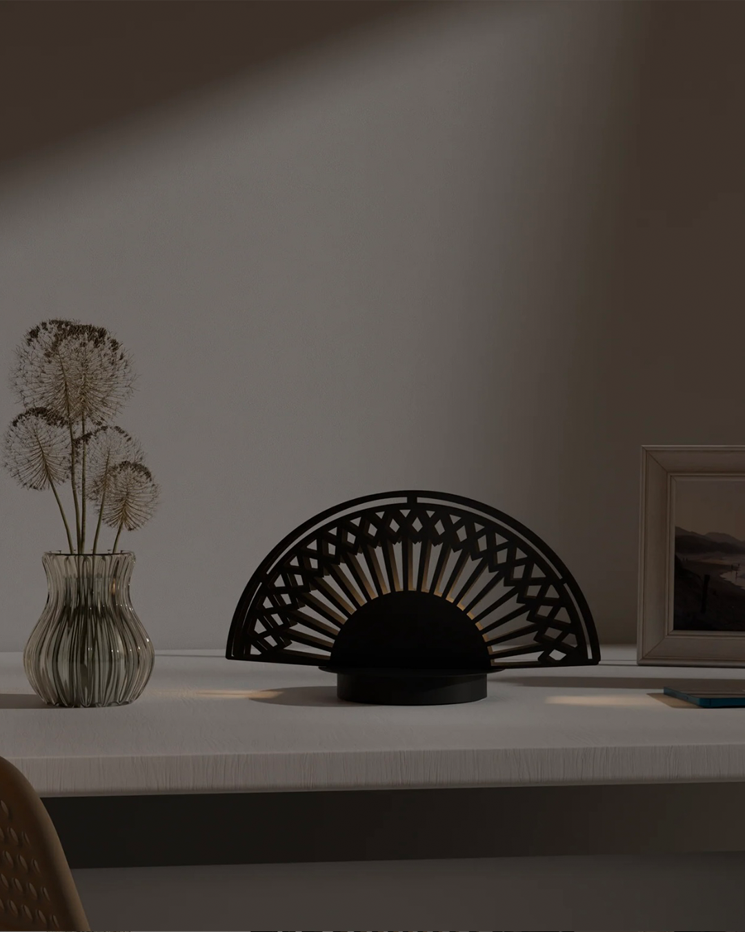 Breeze Table Lamp -Fan Inspired Design , 23cm x 40cm