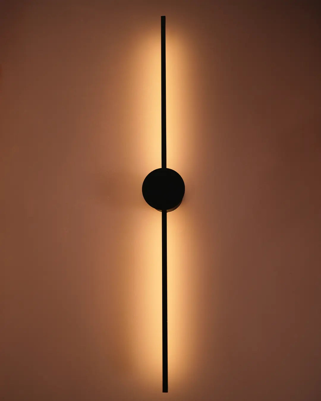 Double Lines Circle Black Wall Lamp - Minimal Stainless Steel Indirect Lighting