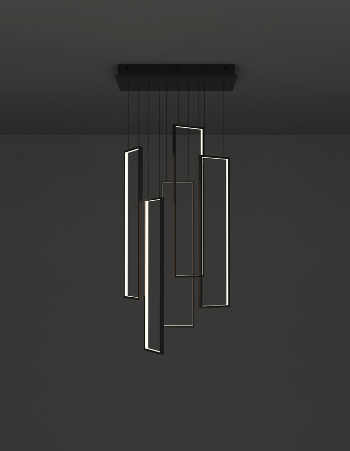 Bound set pendant with sleek modern design and soft ambient lighting | وحدة إضاءة معلقة باوند ست بتصميم عصري أنيق وإضاءة ناعمة للمساحات الحديثة