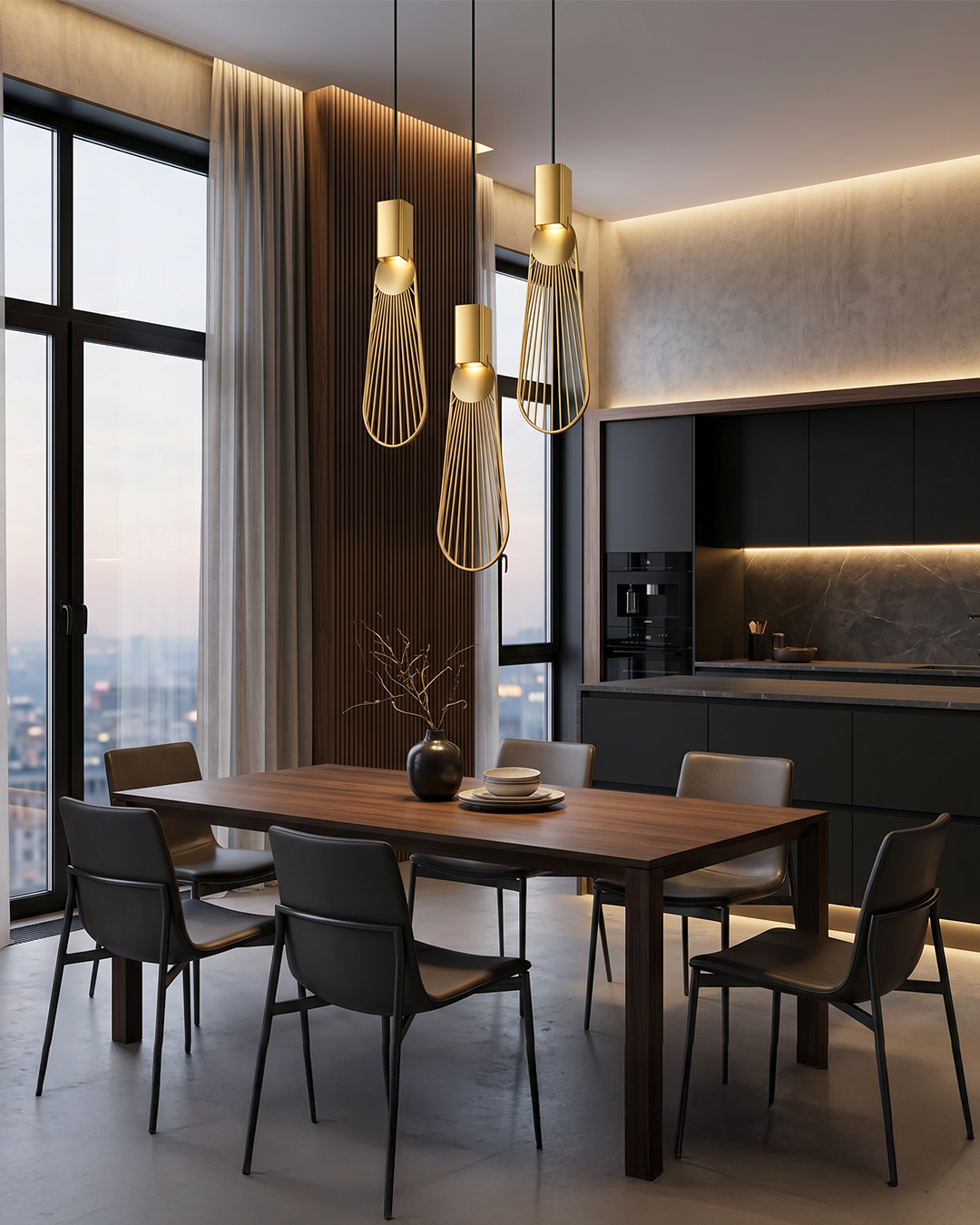 Aten Pendant – Elegant Modern Gold Lighting Fixture