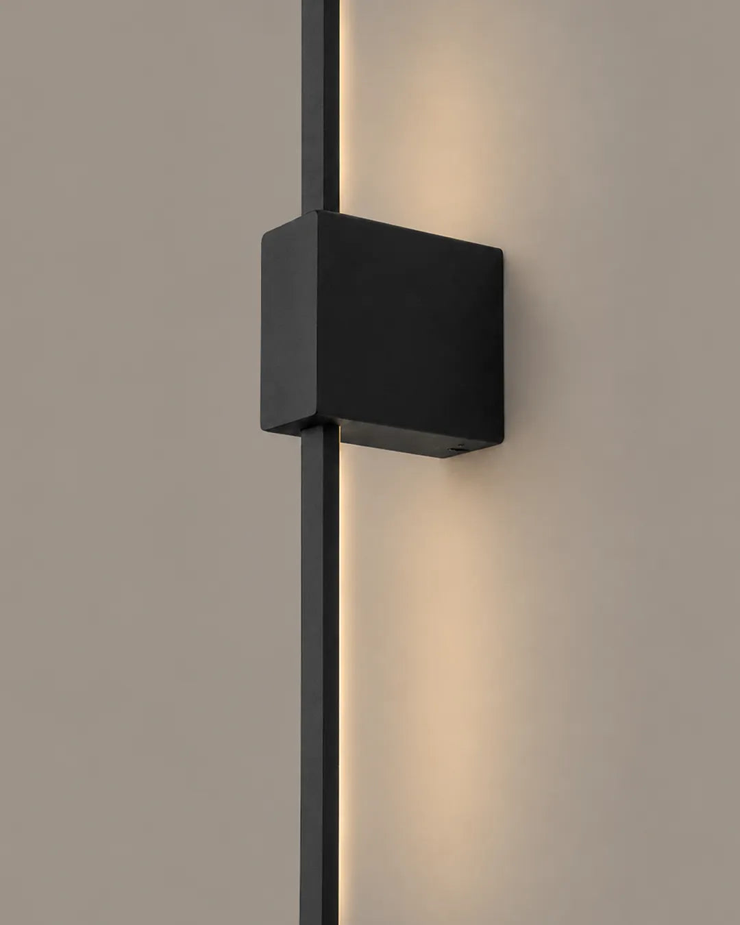Double Lines Square Black Wall Lamp - Stainless Steel Indirect Lighting