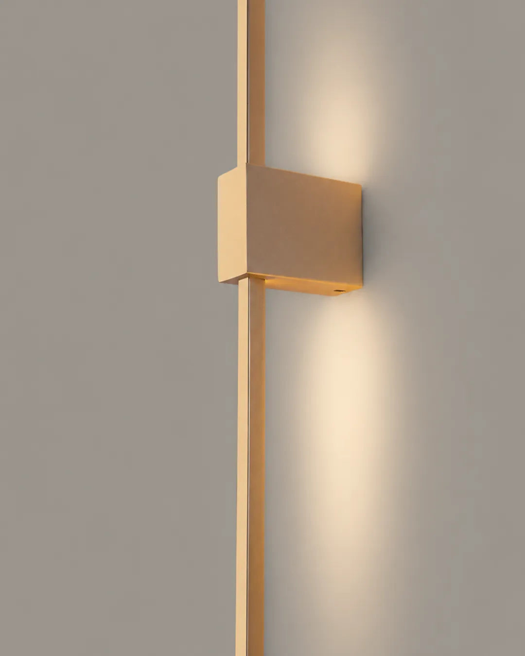 Double Lines Square Gold Wall Lamp - Minimal Stainless Steel Indirect Lighting