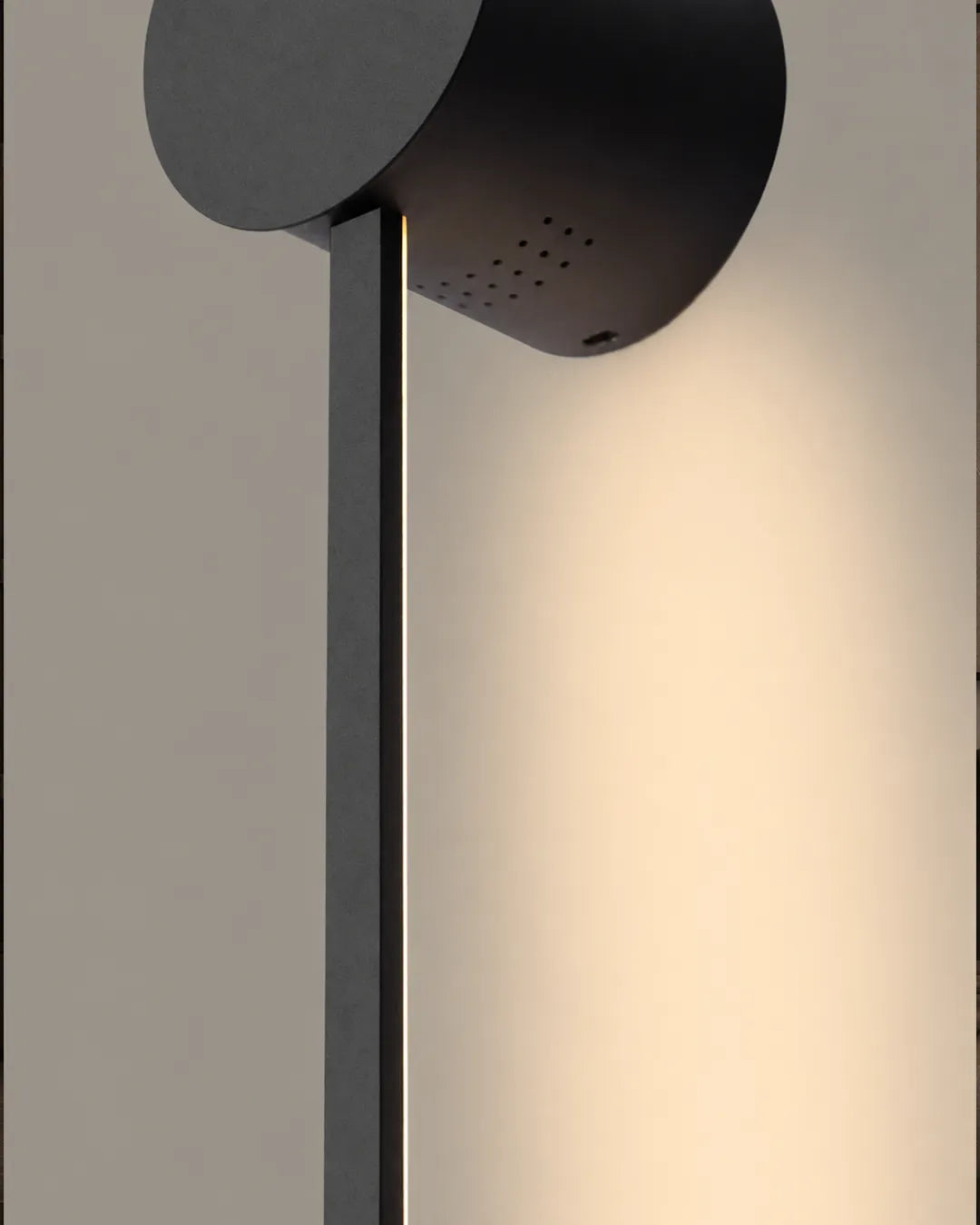Lines Circle Black Wall Lamp- Minimal Stainless Steel Indirect Lighting