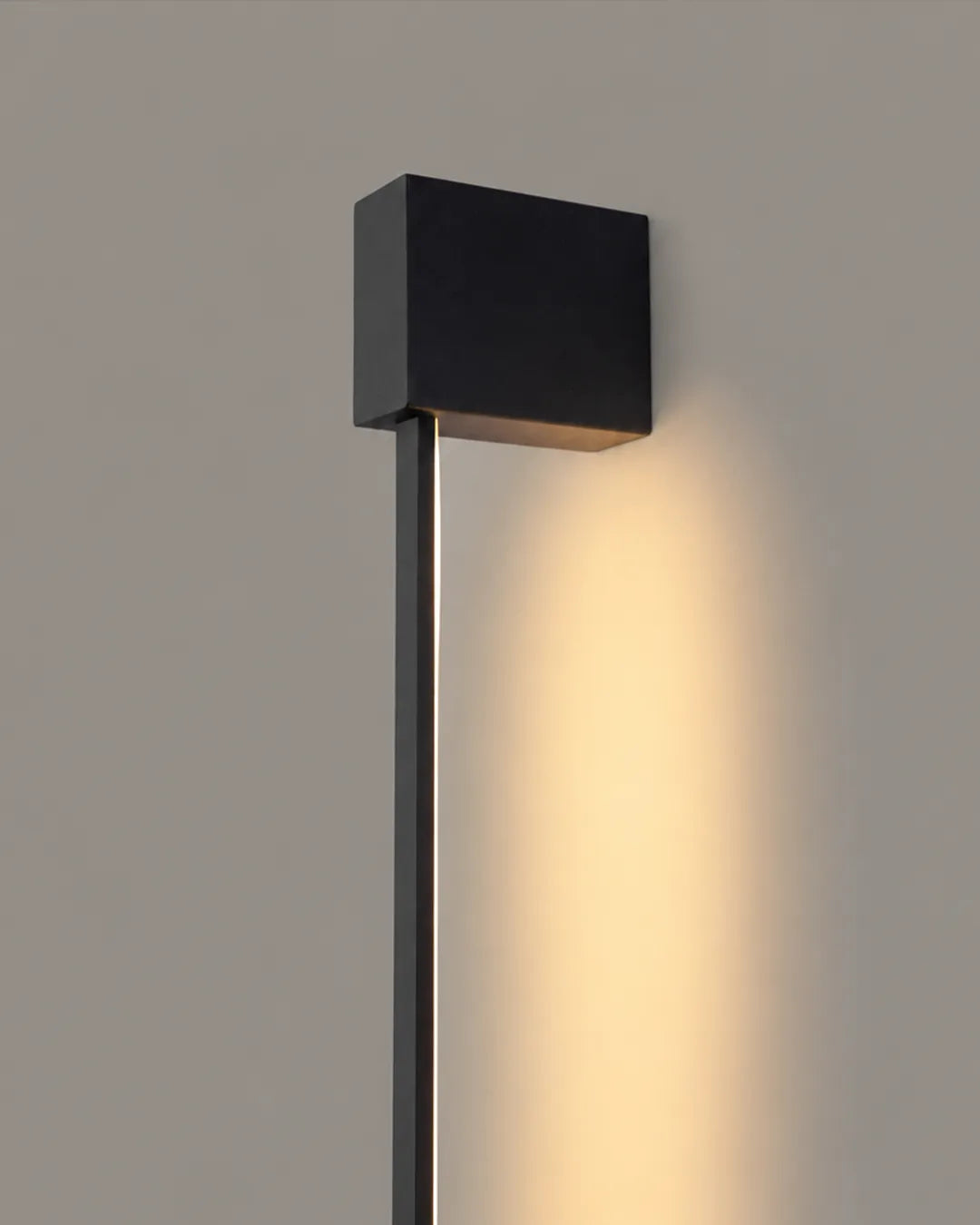 Lines Square Black Wall Lamp- Minimal Stainless Steel Indirect Lighting