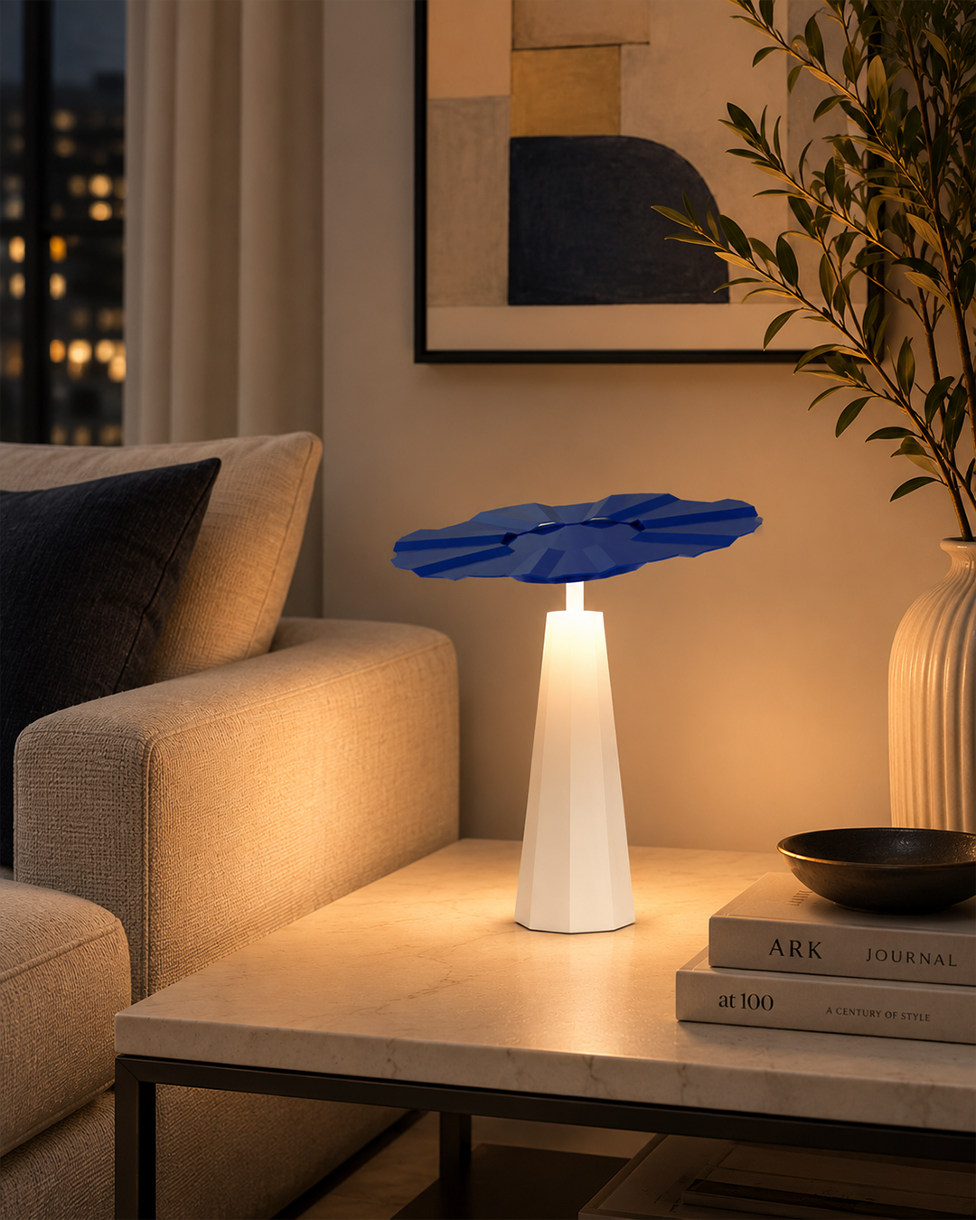 Sunbrella Table Lamp -Coastal Umbrella Style
