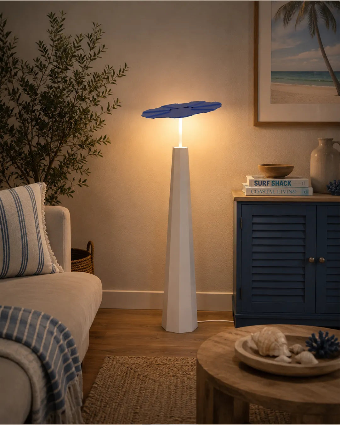 Sunbrella Floor Lamp -Coastal Umbrella Style