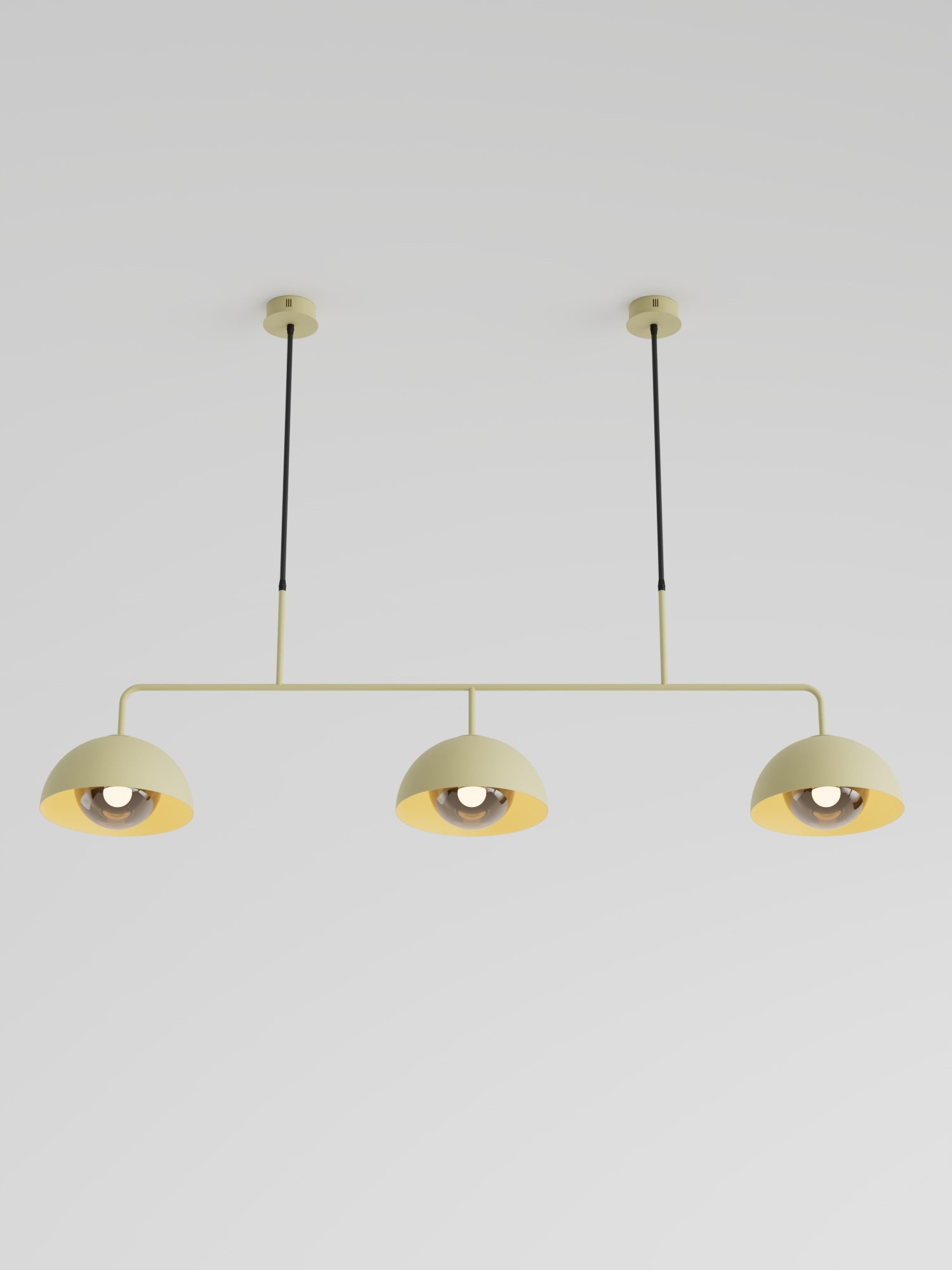 Lunar pendant with dome shaped celestial calm design and soft integrated LED glow مصباح معلق لونار بتصميم قبة هادئ وضوء LED مدمج ناعم