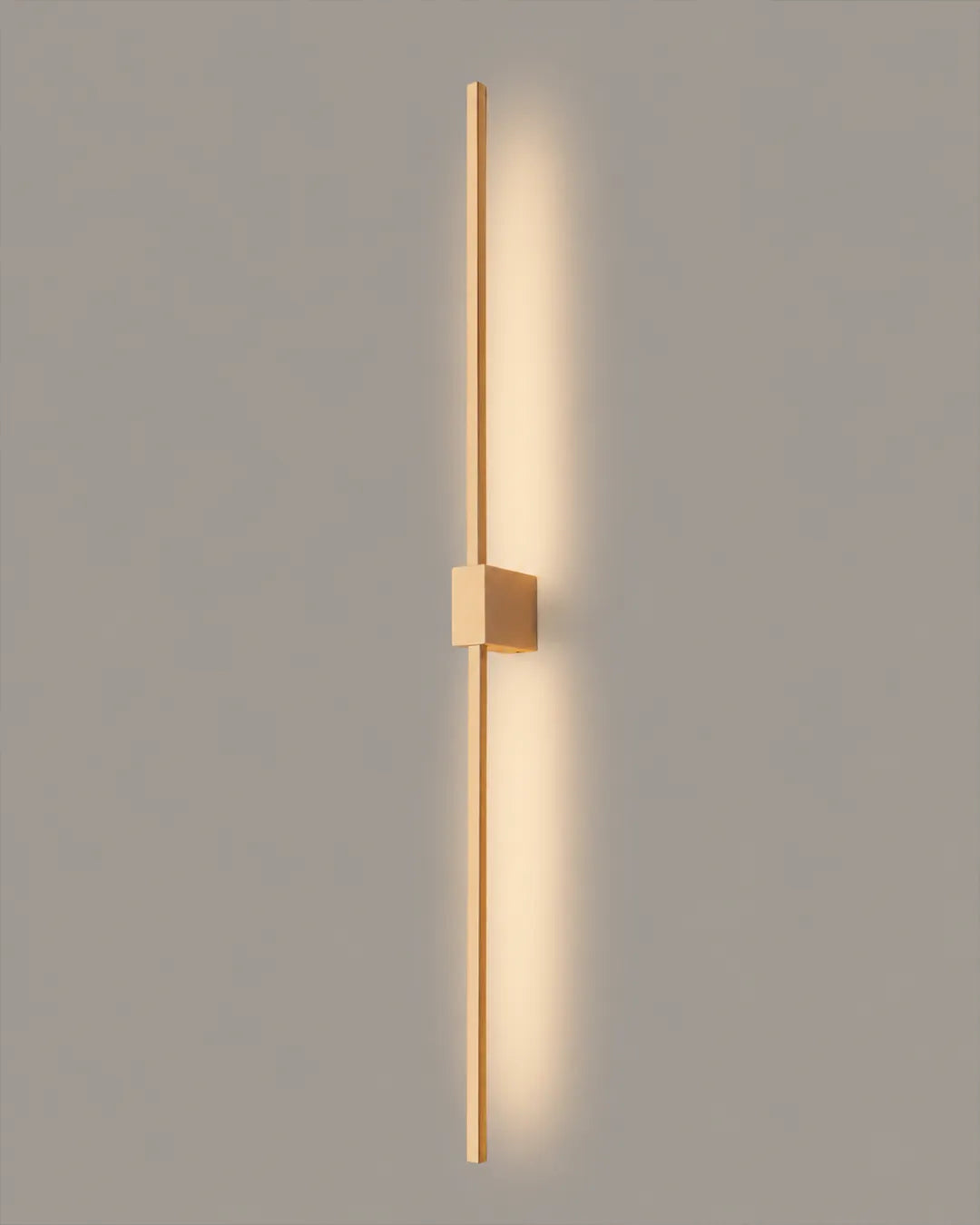 Double Lines Square Gold Wall Lamp - Minimal Stainless Steel Indirect Lighting