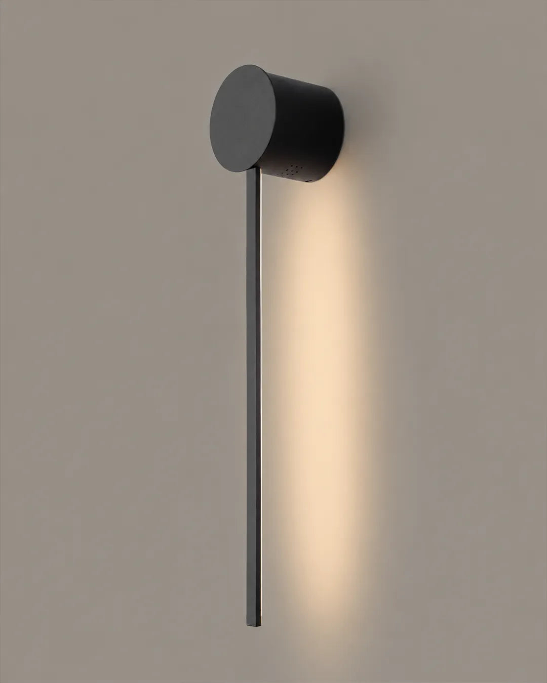 Lines Circle Black Wall Lamp- Minimal Stainless Steel Indirect Lighting