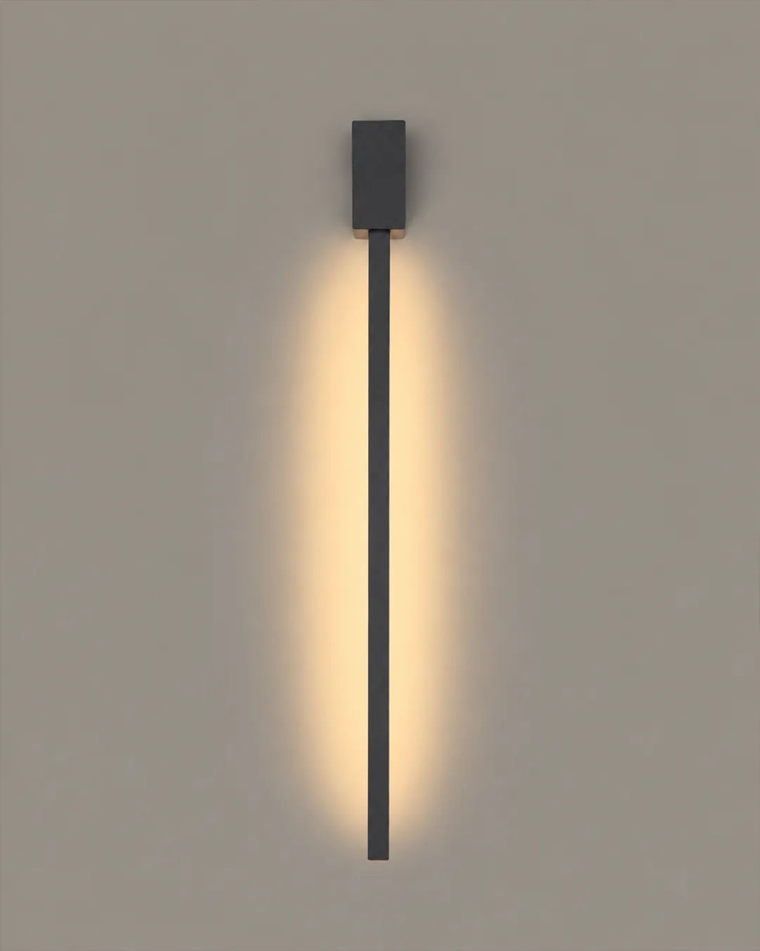 Lines Square Black Wall Lamp- Minimal Stainless Steel Indirect Lighting