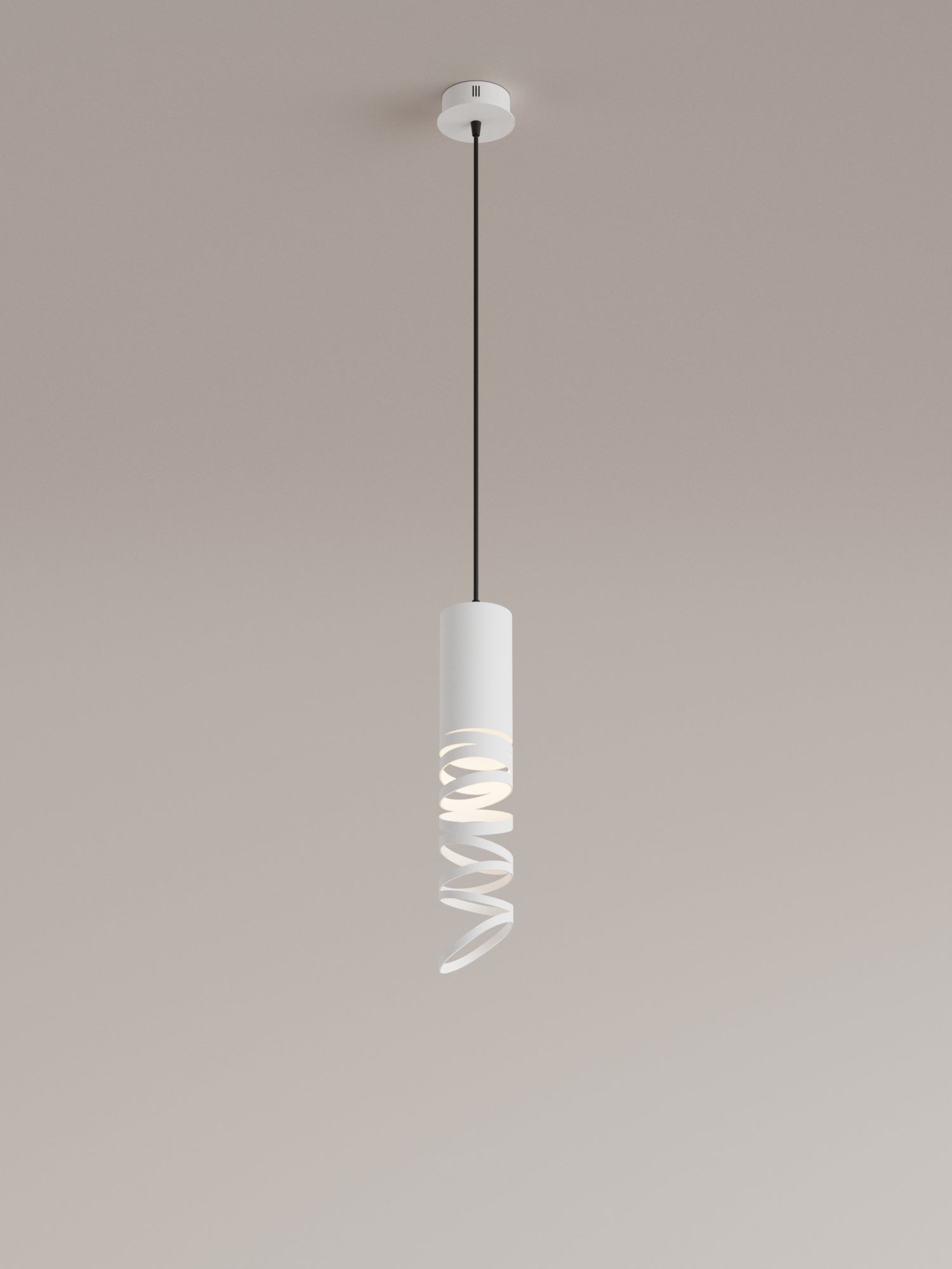Whirl pendant with playful contemporary design and soft ambient lighting | مصباح معلق ويرل بتصميم معاصر مرح وإضاءة ناعمة للمساحات الحديثة