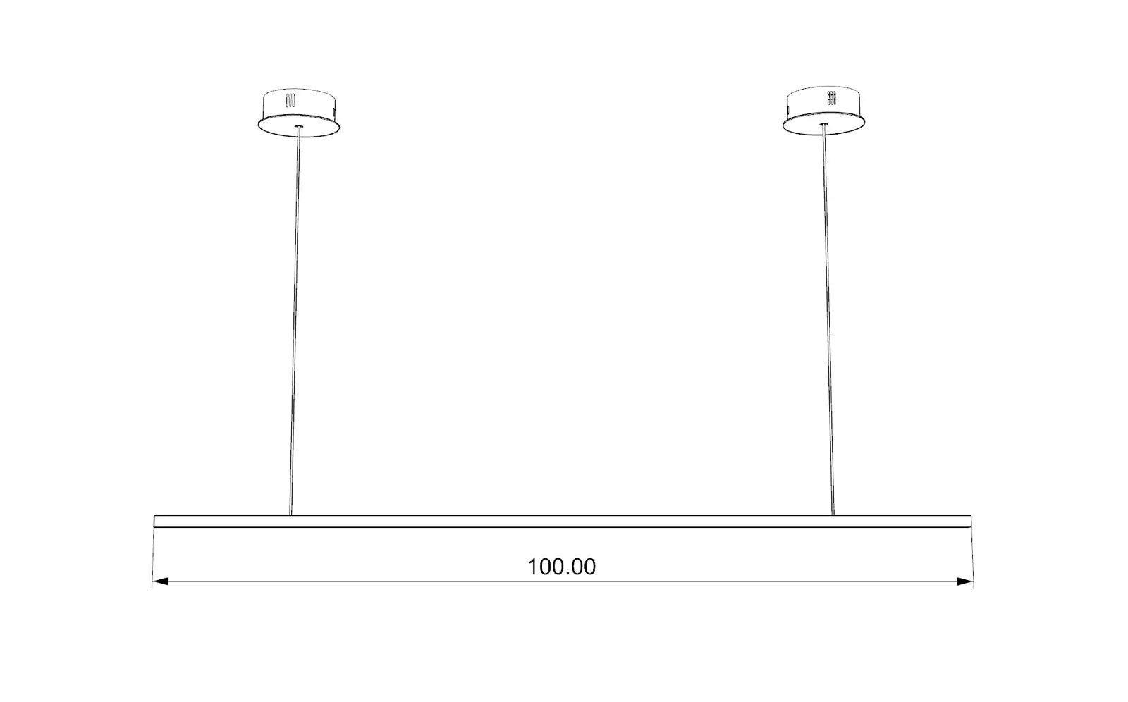 مصباح معلق أفقي من سلسلة لاينز - إضاءة معدنية عصرية بسيطة من الفولاذ المقاوم للصدأ