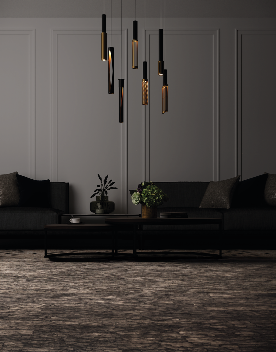 Dew set pendant light with elegant modern design and refined ambient illumination | وحدة إضاءة معلقة ديو بتصميم عصري أنيق وإضاءة ناعمة للمساحات الحديثة