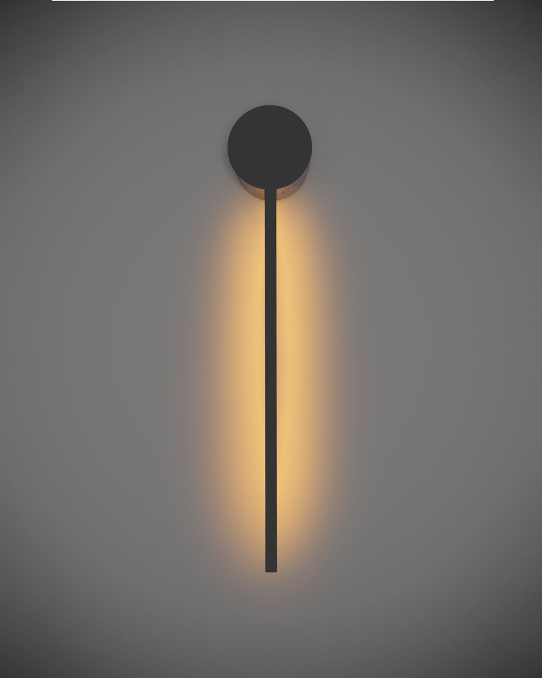 Lines Circle Black Wall Lamp- Minimal Stainless Steel Indirect Lighting
