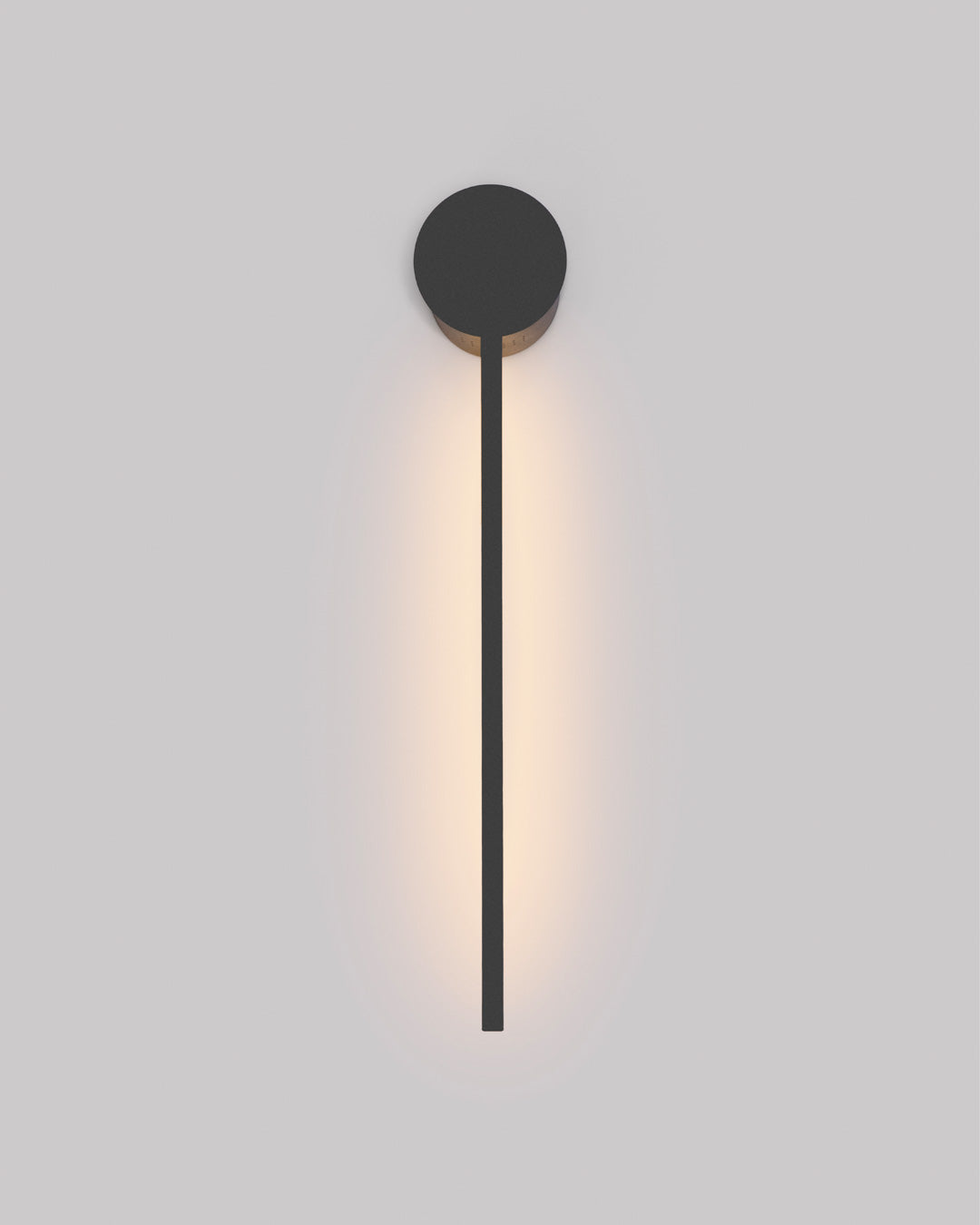 Lines Circle Black Wall Lamp- Minimal Stainless Steel Indirect Lighting