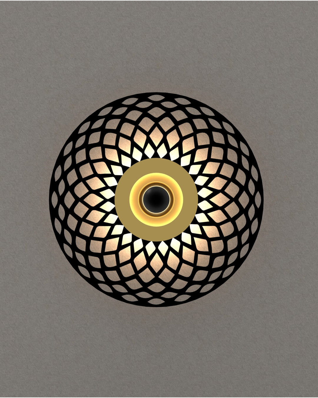 Globe wall lamp with spherical design creating a soft ambient glow / مصباح حائط كروي بتصميم عصري يوزع إضاءة هادئة داخل المساحة