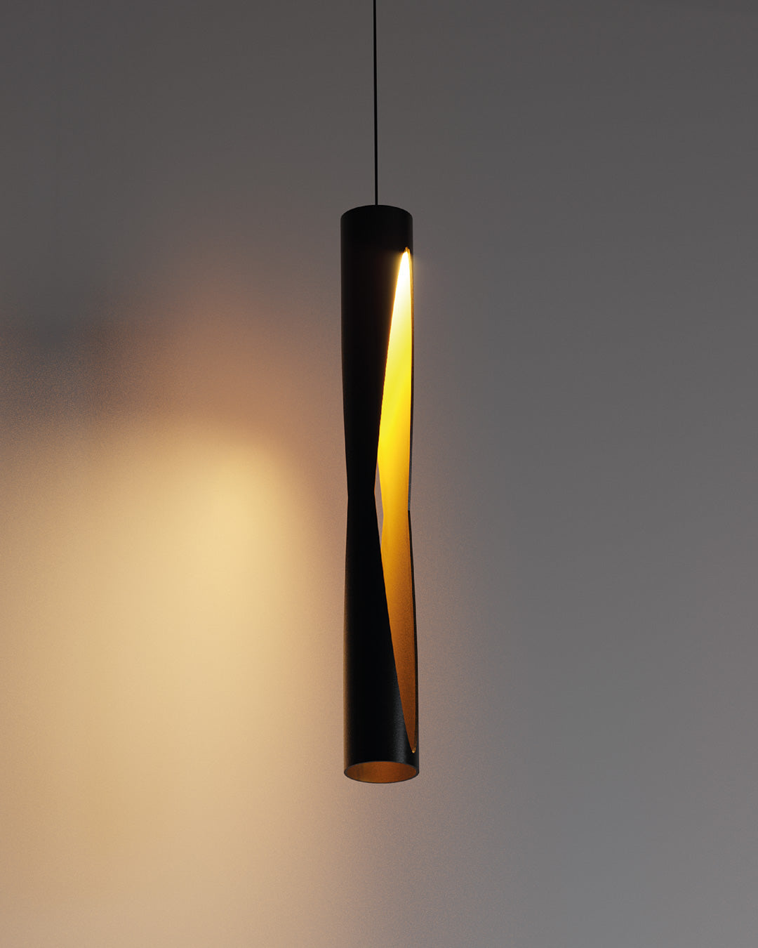 Dew 1 pendant with single dewdrop inspired suspended glass creating soft ambient light – مصباح ديو 1 المعلق بزجاج مستوحى من قطرة الندى مع إضاءة محيطية ناعمة