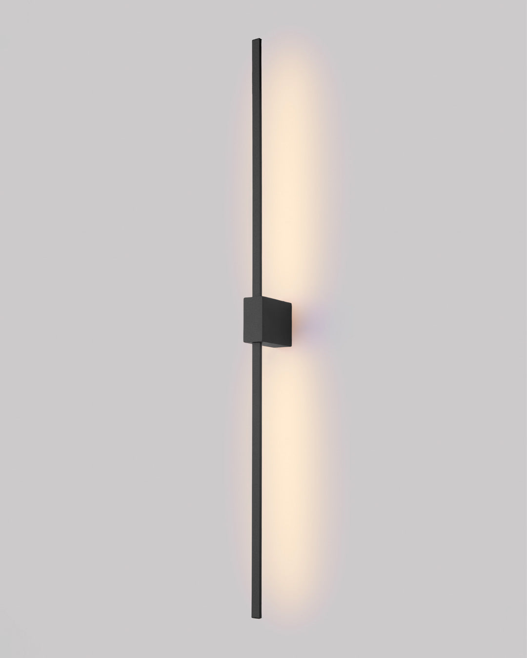 Double Lines Square Black Wall Lamp - Stainless Steel Indirect Lighting,Black,100×4cm