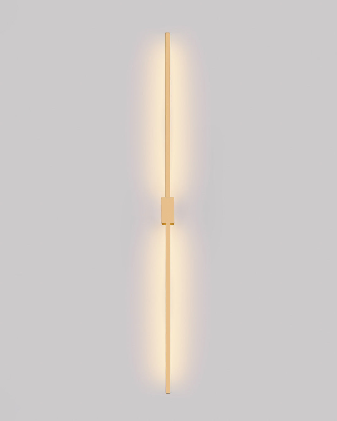 Double Lines Square Wall Lamp - Minimal Stainless Steel Indirect Lighting, Gold,110×4cm