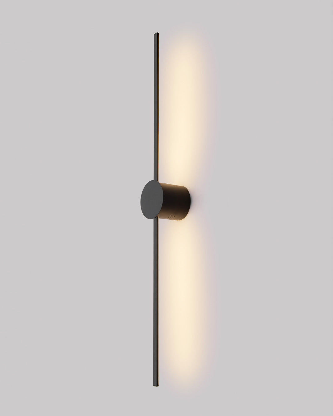 Double Lines Circle Black Wall Lamp - Minimal Stainless Steel Indirect Lighting