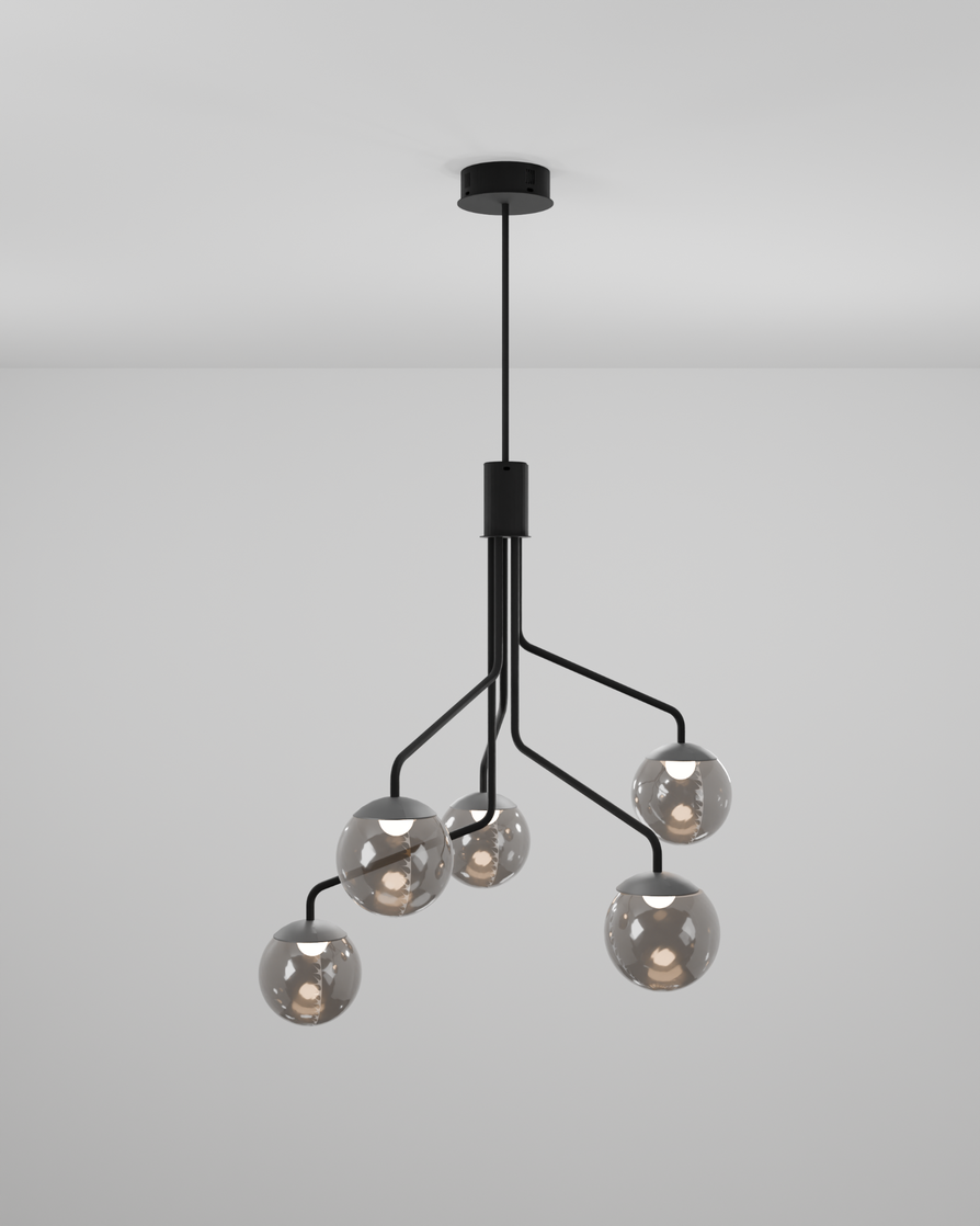 Lumo chandelier with moonlight inspired soft ambient glow and balanced modern form ثريا لومو بتوهج محيطي ناعم مستوحى من ضوء القمر وتصميم عصري متوازن