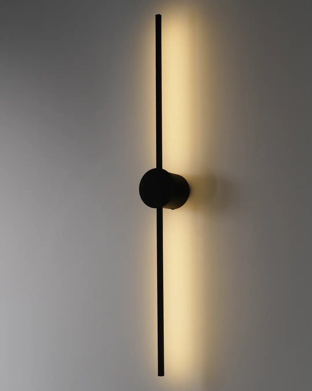 Double Lines Circle Black Wall Lamp - Minimal Stainless Steel Indirect Lighting