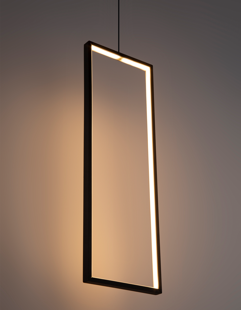 Bound pendant light with suspended modern form emitting warm ambient glow / إضاءة معلقة بتصميم معلق عصري تبعث توهجًا دافئًا يضيف لمسة أنيقة