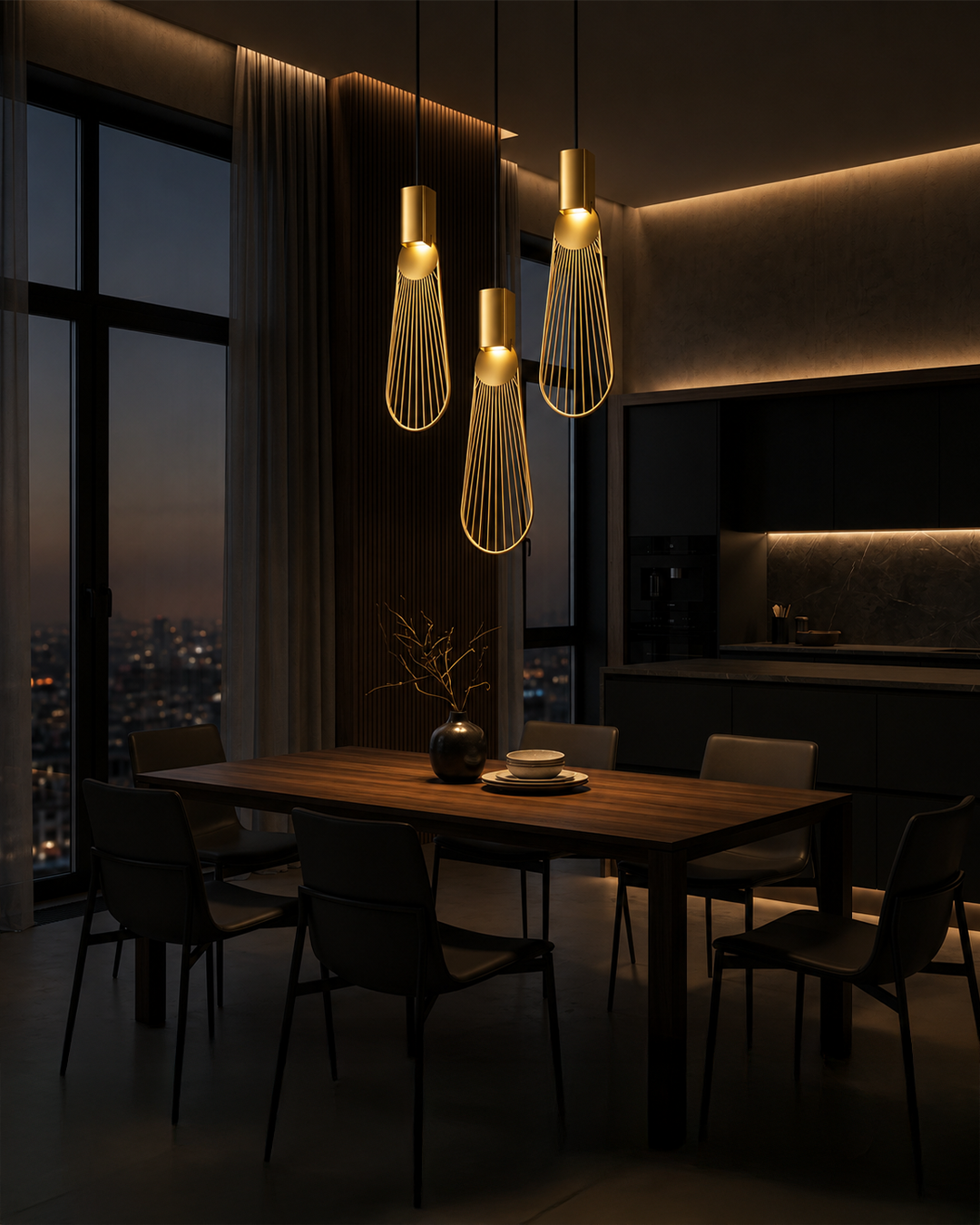 Aten Pendant – Elegant Modern Gold Lighting Fixture
