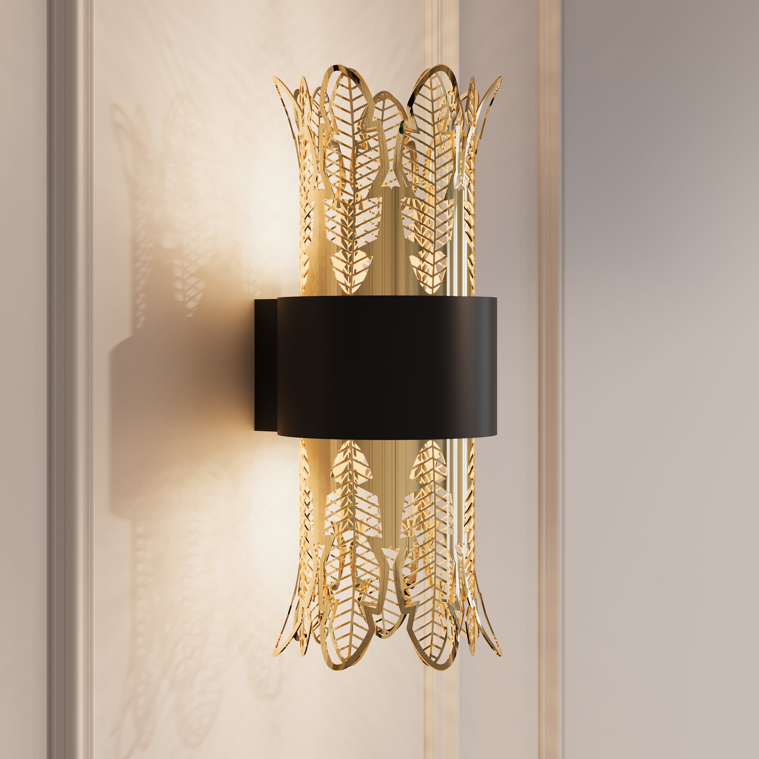 Leaf Wall Lamp – Ancient Egyptian Column-Inspired Decorative Lighting