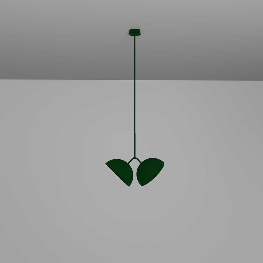 Lunar Twin Pendant with celestial calm dome shaped LED lights مصباح قلادة توأم بتصميم قبة هادئ مع إضاءة LED