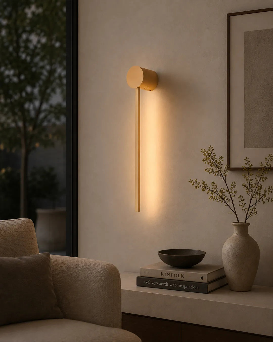 Lines Circle Gold Wall Lamp – Minimal Stainless Steel Indirect Lighting