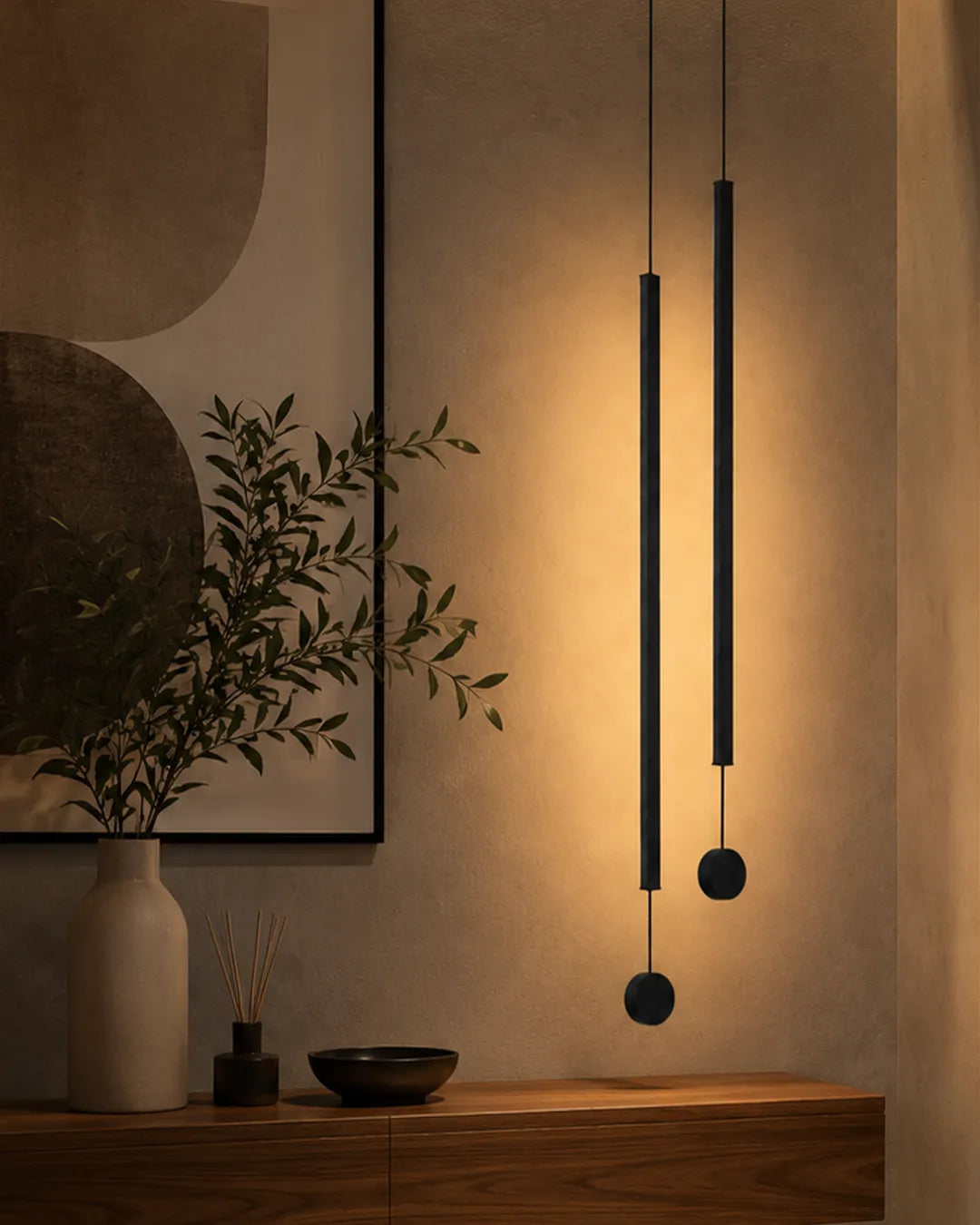 Two Lines Pendant Light – Minimal Stainless Steel Modern Lighting