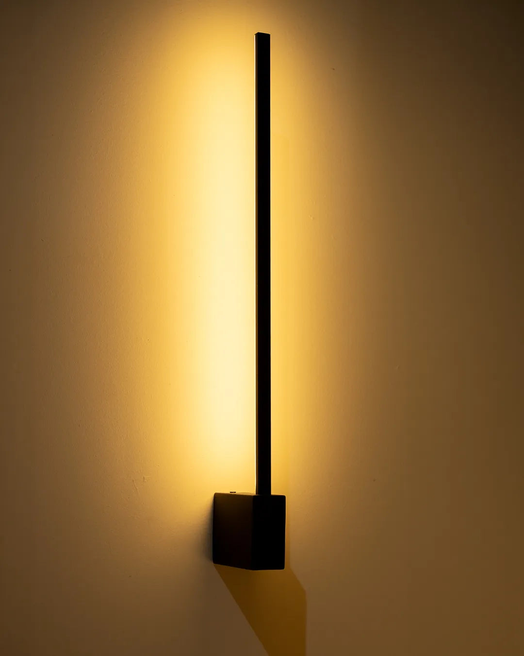 Lines Square Black Wall Lamp- Minimal Stainless Steel Indirect Lighting