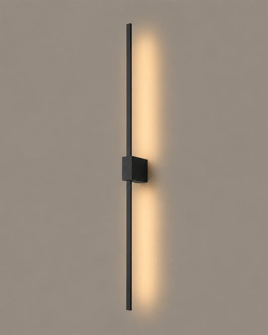 Double Lines Square Black Wall Lamp - Stainless Steel Indirect Lighting