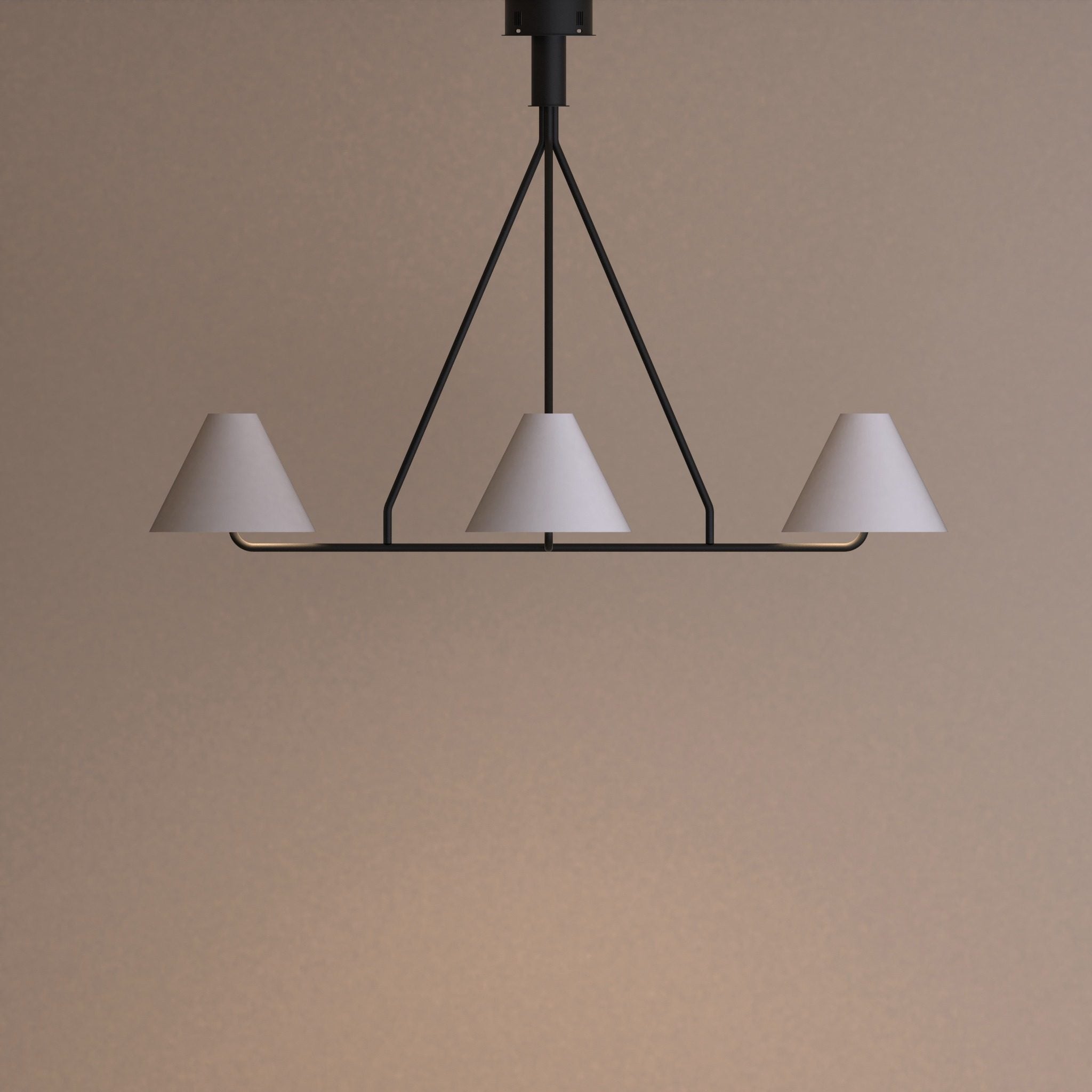 Voula chandelier with balanced orbit inspired conical shades for elegant ambient light ثريا ووولا بظلال مخروطية متوازنة مستوحاة من حركة المدار لإضاءة محيطية أنيقة