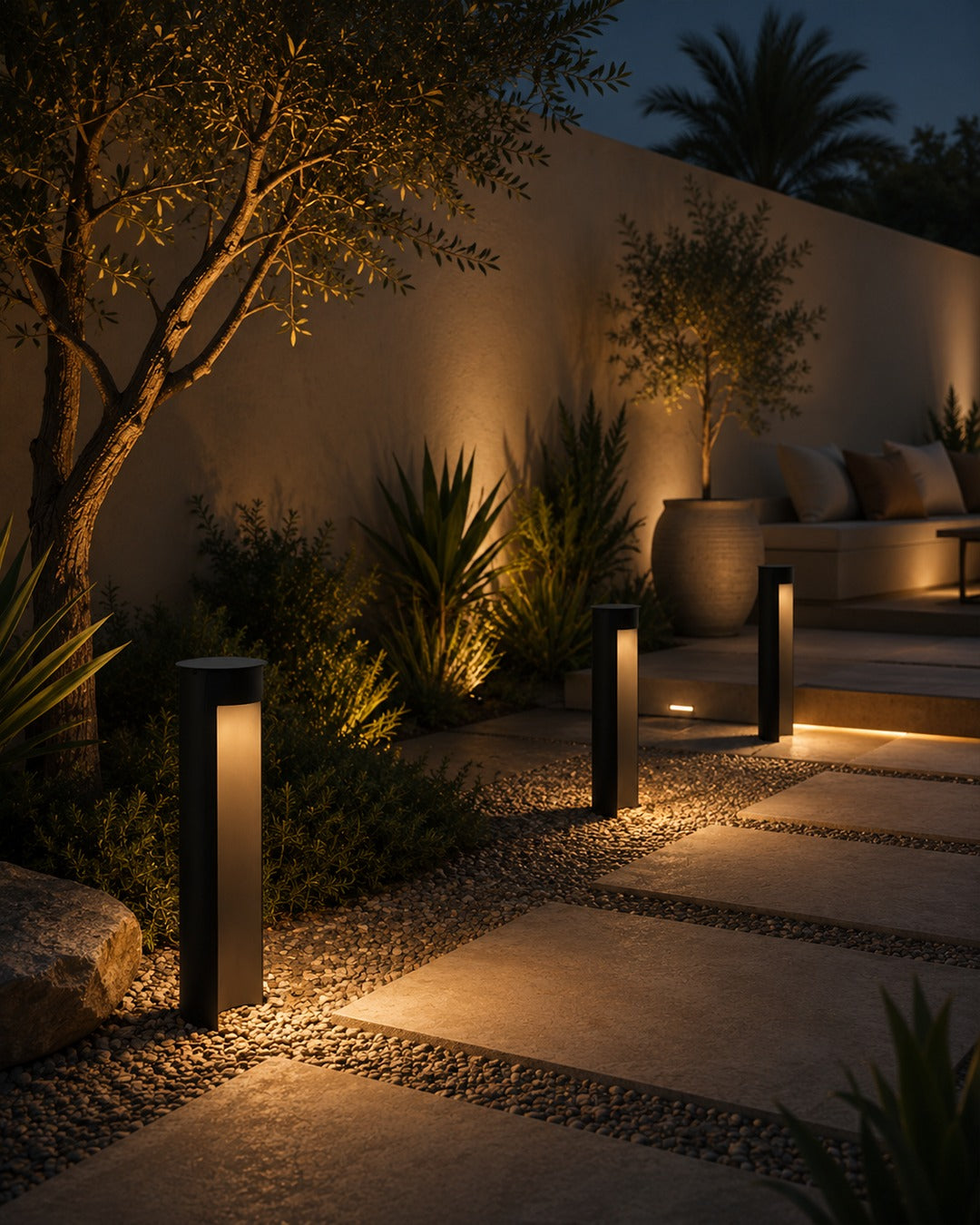 Dwindle Floor Lamp – Modern Outdoor Stainless Steel Lighting
