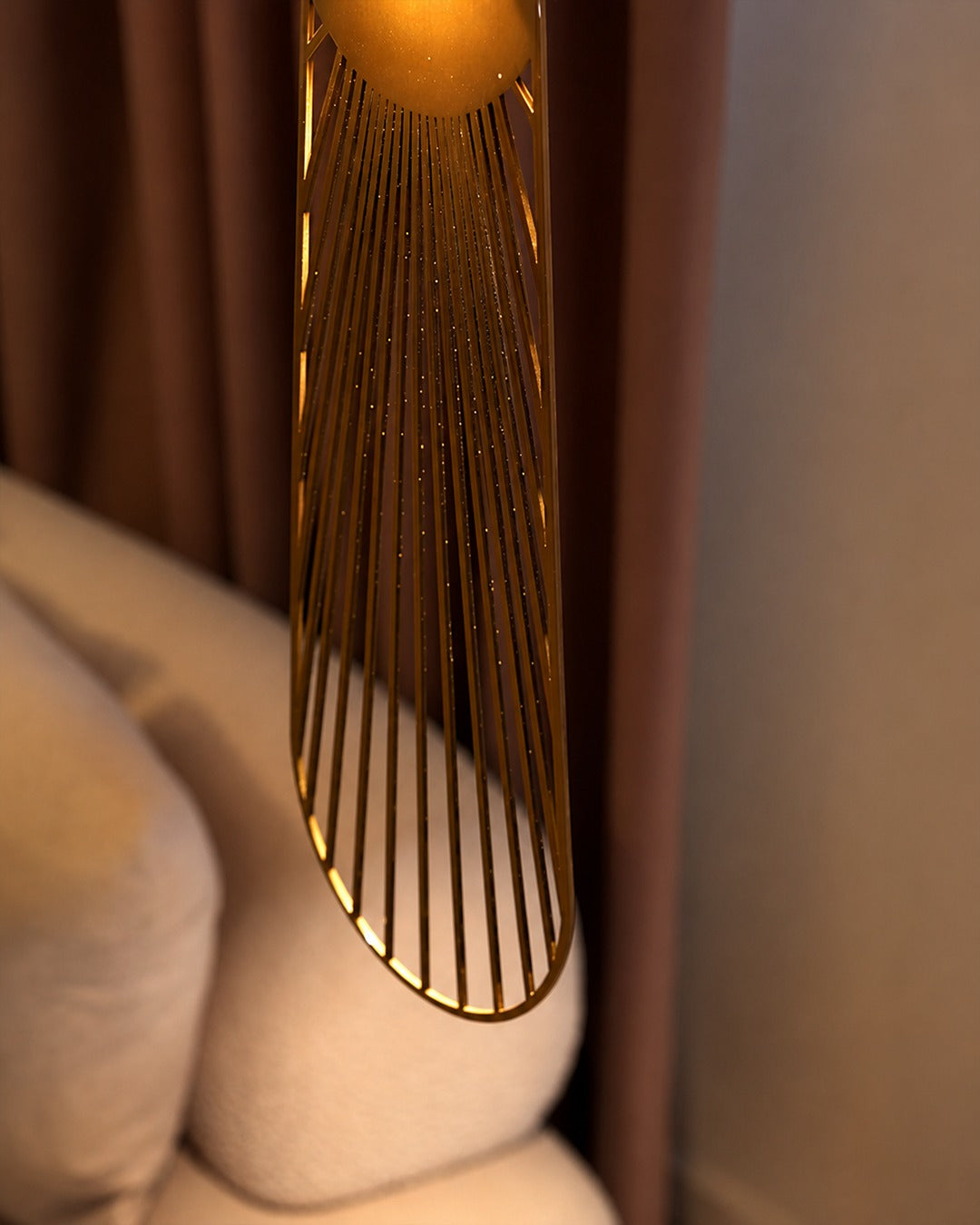Aten Pendant Modern Gold Lighting Fixture showcasing elegant design with intricate detailing.