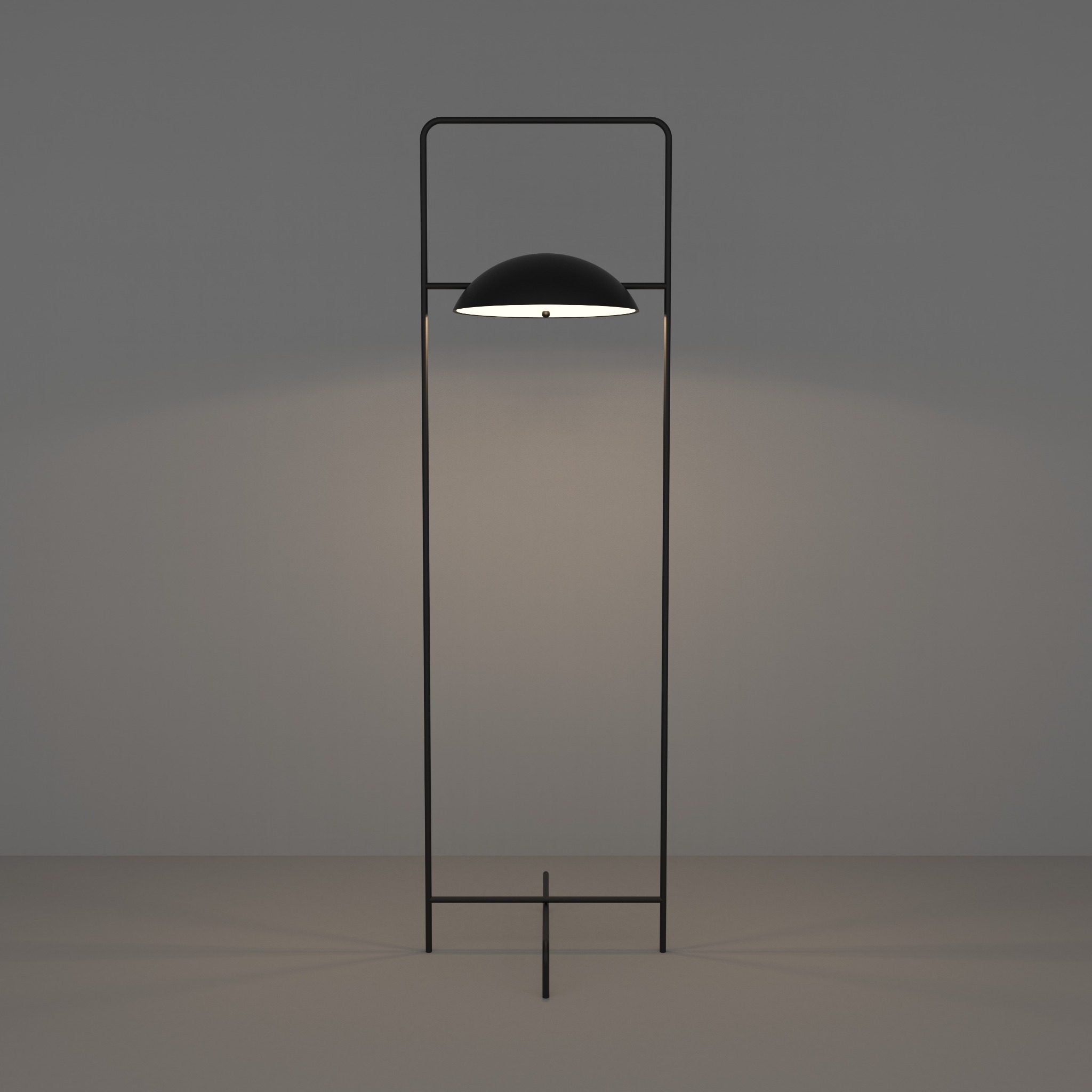 Wong floor lamp with Japanese minimalist linear design for calm ambient lighting مصباح أرضي وونغ بتصميم خطي ياباني بسيط لإضاءة هادئة