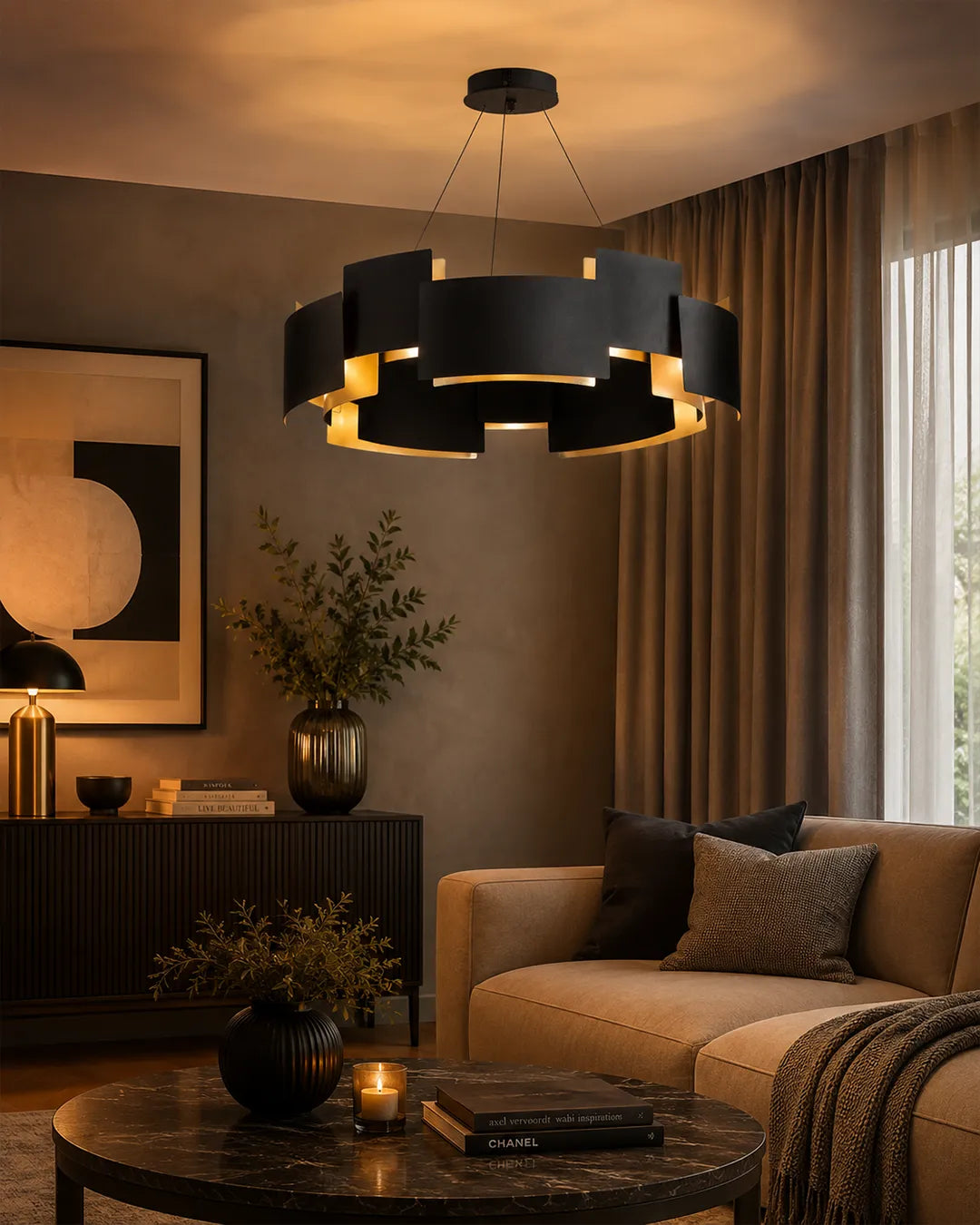 Offset Chandelier – Modern Geometric Elegant Lighting
